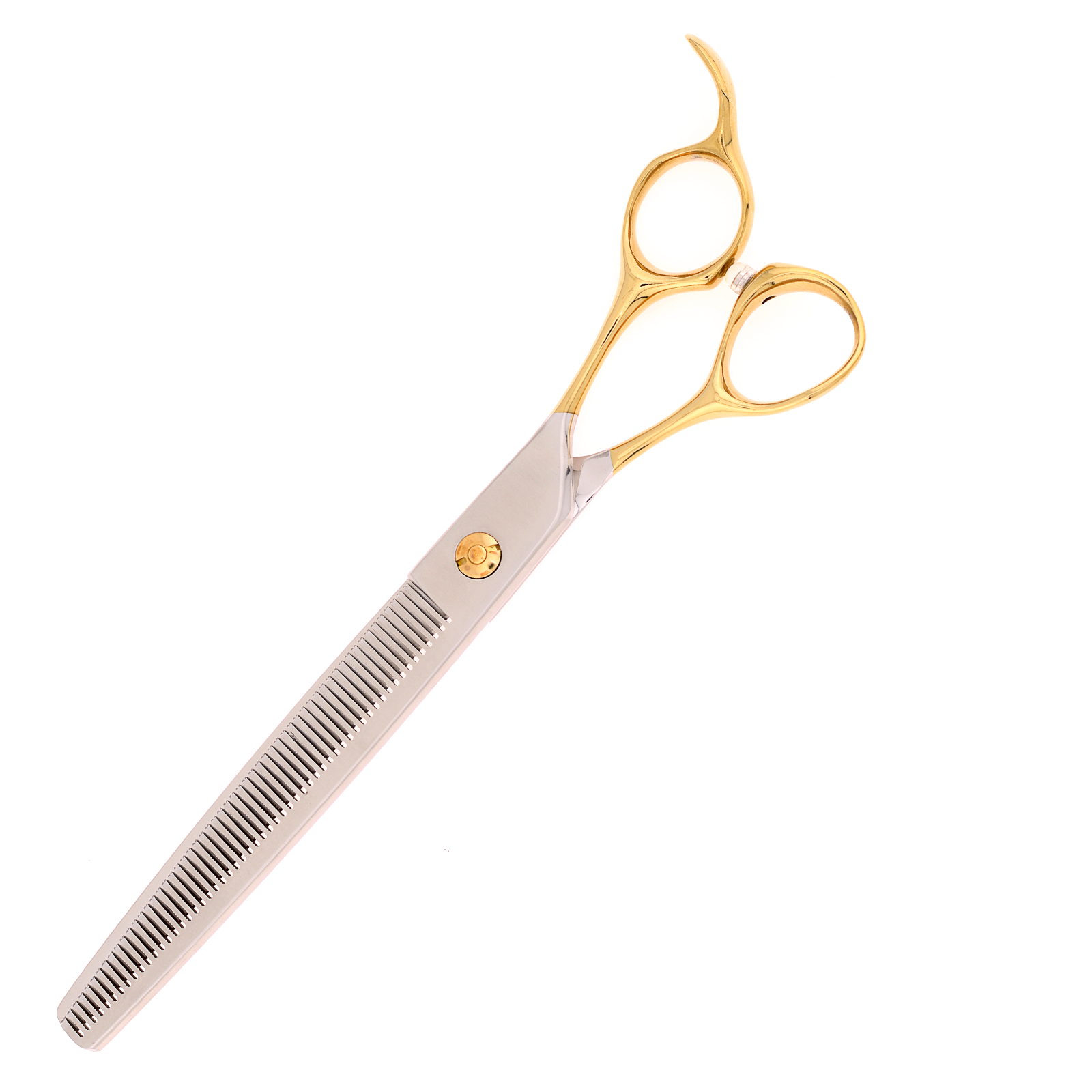 Titan Shears - Thinning Golden Handle Ergonomic 440C Convex RH OFF 7.5" image 1